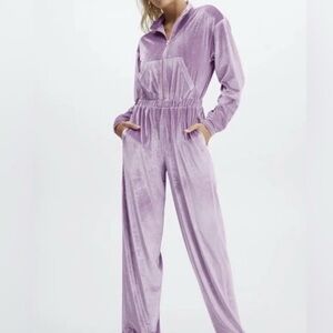 Lavender Velvet Jumpsuit